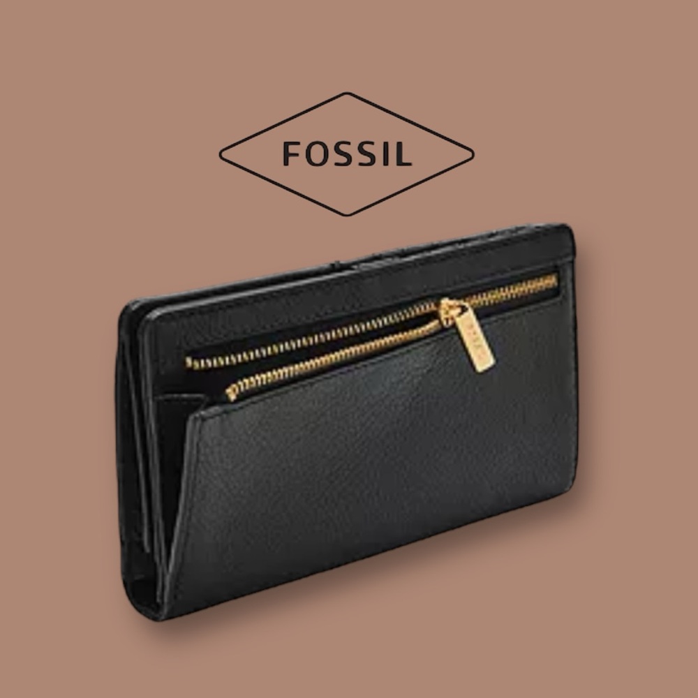 Fossil Liza Slim Bifold Wallet in Black - Picture 3 of 4